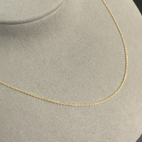 10K Yellow Gold Curb Link Chain 1mm Necklace 20in BSI, Italy ~ NEW - Picture 3 of 9
